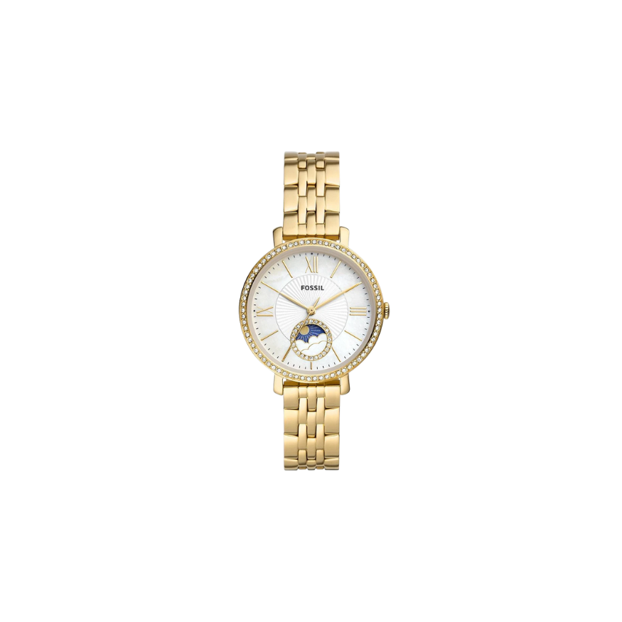 Montre Fossil Jacqueline Sun Moon ES5167 – Ronde, Acier Inoxydable Doré